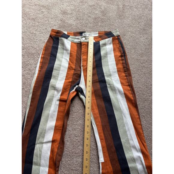 Peach Love California 70s Striped Blue Flare Bell Bottoms Jeans Pants Sz Large - Picture 5 of 8